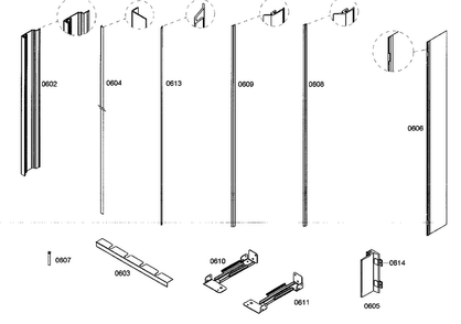Molding Diagram and Parts List for B24ID80NRP 01 Bosch Freezer