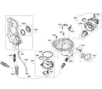 Pump Assy Diagram and Parts List for SHP65T52UC 01 Bosch Dishwasher