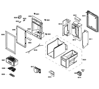 Dispenser Diagram and Parts List for T24ID80NLP 34 Thermador Freezer