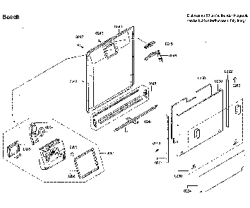 Door Diagram and Parts List for SHV9PT53UC 01 Bosch Dishwasher