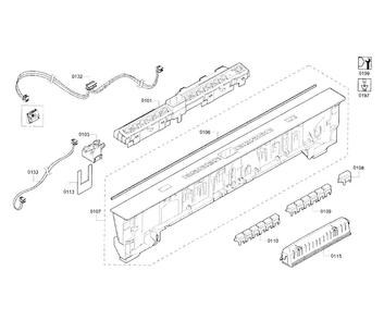 Control Panel Diagram and Parts List for SHX65T55UC 02 Bosch Dishwasher