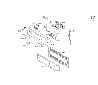 Control Panel Diagram and Parts List for HES5053U 09 Bosch Range
