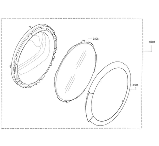 Door Diagram and Parts List for WTB86200UC 07 Bosch Dryer