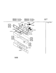 Fascia Panel Diagram and Parts List for HBN445AUC 01 Bosch Wall Oven