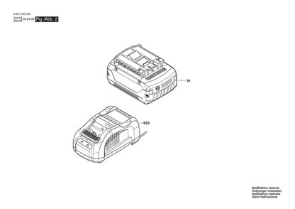 Section 2 Diagram and Parts List for 3601JH5250  Bosch Cordless Drill