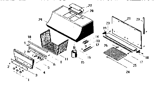 Section 1 Diagram and Parts List for H-63  Thermador Range Hood