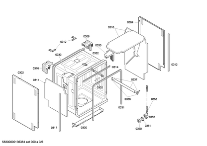 Diagram 3 Diagram and Parts List for SHU3305UC-14  Bosch Dishwasher