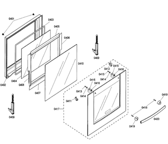 Door Diagram and Parts List for HBN5460UC 01 Bosch Wall Oven