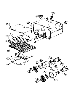 Oven Cavity Diagram and Parts List for PRSE366  Thermador Range