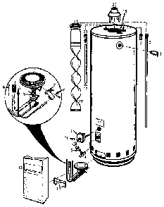Replacement Parts Diagram and Parts List for 153338131  Kenmore Water Heater