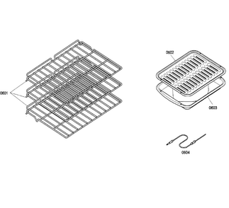 Rack Diagram and Parts List for HBN5460UC 02 Bosch Wall Oven