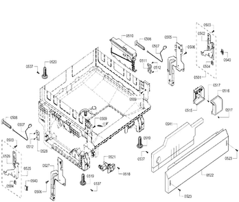 Base Assy Diagram and Parts List for SHE3ARF6UC 21 Bosch Dishwasher