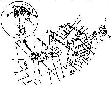 Body Parts, Rear View Diagram and Parts List for ESC30CVB-01  Thermador Range