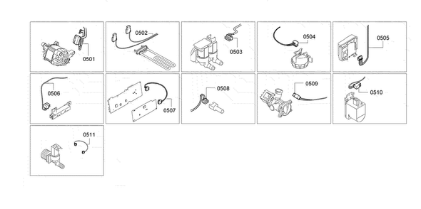 Miscellaneous Parts Diagram and Parts List for WAP24200UC 05 Bosch Washer