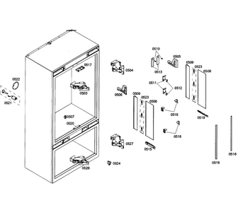 Cabinet Diagram and Parts List for T36IT71NNP 10 Thermador Refrigerator
