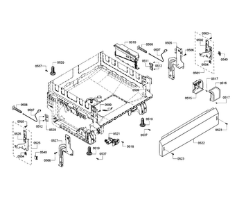 Base Diagram and Parts List for SHE3AR55UC 18 Bosch Dishwasher
