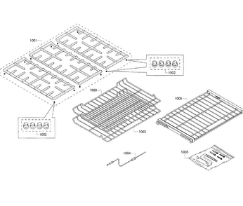 Rack Asy Diagram and Parts List for HGIP054UC 02 Bosch Range