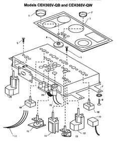 Models Ceh365v-qb And Ceh365v-qw Diagram and Parts List for CEH365Q  Thermador Cooktop