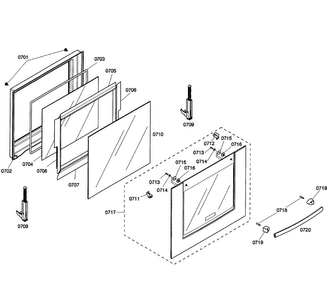 Door Lower Diagram and Parts List for HBN5650UC 01 Bosch Wall Oven