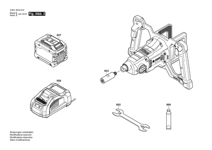Figure 1 Diagram and Parts List for 3601AC3010 GRW18V-160 Bosch Cement Mixer