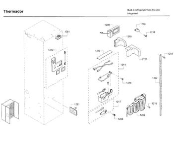 Water Tank Asy Diagram and Parts List for T42BD820NS 10 Thermador Refrigerator