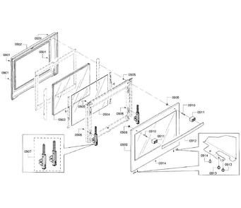 Door Section Diagram and Parts List for HGI8054UC 02 Bosch Range