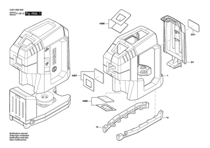 Part Location Diagram of 160111C3X0 Bosch Tool LABEL