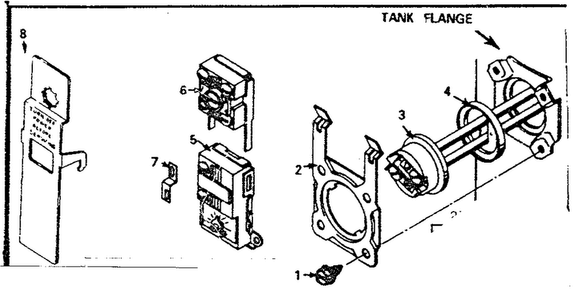 Tank Flange Diagram and Parts List for 15332530  Kenmore Water Heater