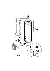 Power Miser 50 Gallon Short Diagram and Parts List for 153337162  Kenmore Water Heater