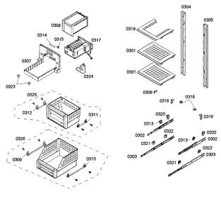 Shelfs Diagram and Parts List for T18ID80NRP 07 Thermador Freezer