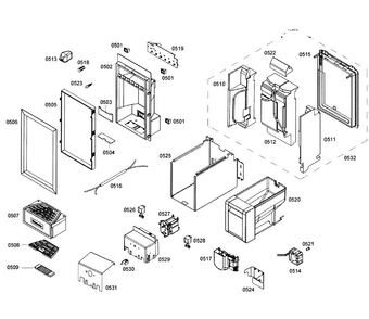 Dispenser Diagram and Parts List for T18ID80NLP 43 Thermador Freezer