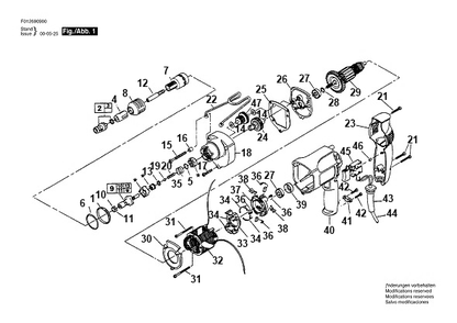 Bosch Hd6909type1 (F012690900) Diagram and Parts List for HD6909 (TYPE 1)(F012690900) Bosch Screwdriver