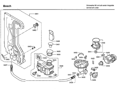 Pump Diagram and Parts List for SHX9PT75UC 70 Bosch Dishwasher