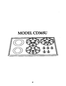 Cooktop Diagram and Parts List for CD365U  Thermador Cooktop