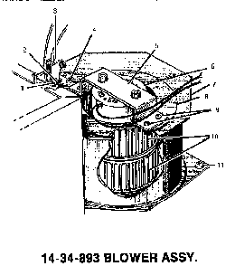 Blower Assembly Diagram and Parts List for CMT231-01  Thermador Microwave