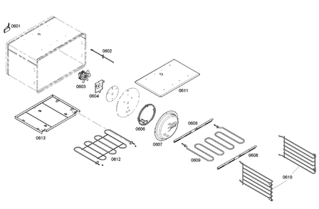 Oven Assy Diagram and Parts List for PRD366EHC 03 Thermador Range