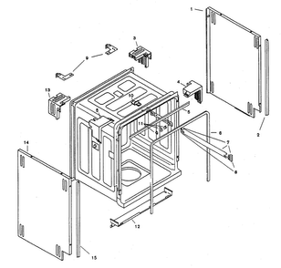 Tank Assy Diagram and Parts List for SHU3326UC 11 Bosch Dishwasher