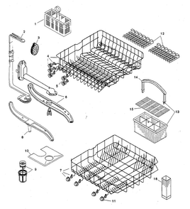 Racks Diagram and Parts List for SHU3302UC 06 Bosch Dishwasher