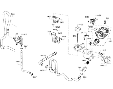 Pump Section Diagram and Parts List for SHX3AR72UC 19 Bosch Dishwasher