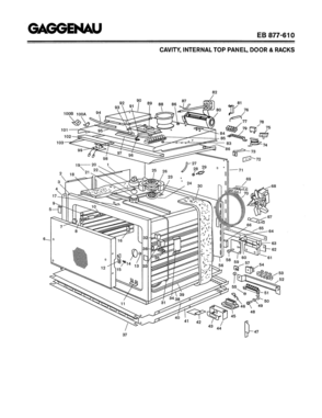 03 - CAVITY & INTERNAL TOP PANEL Diagram and Parts List for EB877-610  Bosch Range