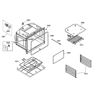 Oven Assy Diagram and Parts List for HBL3360UC 02 Bosch Wall Oven
