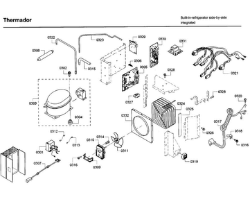 Motor & Compressor Diagram and Parts List for T42BD820NS 00 Thermador Refrigerator