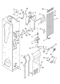 Freezer Liner And Air Flow Parts Diagram and Parts List for KBUDT4270A 02 Thermador Refrigerator