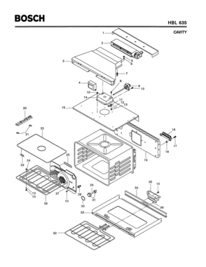 02 - CAVITY Diagram and Parts List for HBL635  Bosch Range