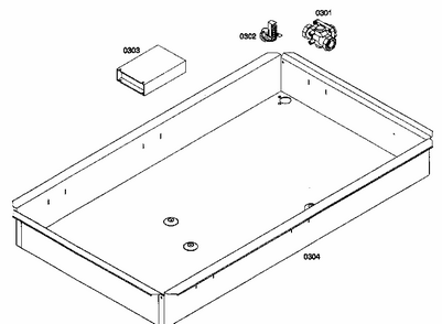 Cabinet Parts Diagram and Parts List for NGP942UC 01 Bosch Cooktop