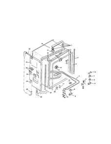 Inner Liner Diagram and Parts List for SMU7052UC-09 FD7307, 7504-7506 Bosch Dishwasher