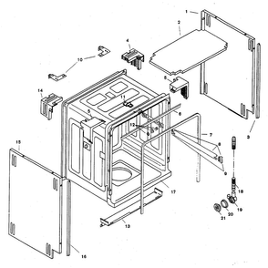 Tank Assy Diagram and Parts List for SHU5307UC 12 Bosch Dishwasher