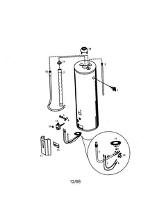 Power Miser 8 40 High Altitude Diagram and Parts List for 153338213  Kenmore Water Heater