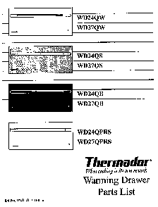 Cover Diagram and Parts List for WD27QB  Thermador Warming Drawer