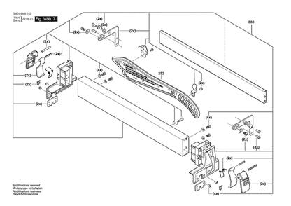 Section 7 Diagram and Parts List for 3601M48010  Bosch Table Saw